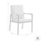 Armen Living Crown Black Aluminum and Teak Outdoor Dining Chair with Dark Gray Fabric - Set of 2 LCCRCHBL - alternate 3
