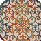 Homeroots 5' Ivory Blue Orange And Green Round Trellis Indoor Outdoor Area Rug 546798 - alternate 6