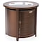 Leisuremod Walbrooke Brown Patio Round Tank Holder with Slats Design, Brown WHS24BR - alternate 1