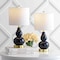 Jonathan Y Anya 20.5" Mini Glass Table Lamp, Navy, 2PK JYL1028F-SET2 - alternate 3