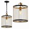Jonathan Y Elena 10" Lantern Metal LED Pendant, Black/Brass Gold JYL9530A - alternate 5
