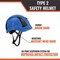 Malta Dynamics Safety Helmet, Acrylonitrile Butadiene Styrene (ABS), Ratchet, Blue HTBL2000 - alternate 3