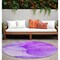 Homeroots 8' Round Purple Round Abstract Washable Non Skid Indoor Outdoor Area Rug 559771 - alternate 1