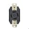 Leviton Flanged Locking Receptacle, L17-30R, 30 A, 600V AC, Three Phase, 3 Pole, Flush Mount, Black 2740 - alternate 1