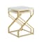 Homeroots Set of Two 22" Gold and White Marble Nested Tables 543885 - alternate 3