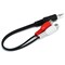Monoprice 6inch 3.5mm Stereo Plug/2 RCA Jack Cable - Black 666 - alternate 1