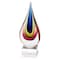 Homeroots 12" Clear Red Blue Yellow Murano Glass Modern Abstract Tabletop Sculpture 376135 - alternate 1