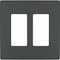 Legrand radiant Switch Wallplate, 4.94 in L, 4.96 in W, 2 -Gang, Polycarbonate, Graphite, Smooth RWP262GCC6 - alternate 3