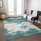 Homeroots 5' X 8' Teal Blue Ivory And Gray Abstract Washable Indoor Outdoor Area Rug 599521 - alternate 3