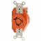 Leviton Locking Receptacle, L9-20R, 20 A, 600V AC, 2 Pole, Flush Mount, Screw Terminals, Orange 2350-IG - alternate 1