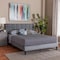 Baxton Studio Payne Modern Glam Grey Velvet and Dark Brown Wood Queen Bed 257-13782-ZORO - alternate 2