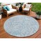 Homeroots 8' Sky Blue And Denim Blue Round Abstract Washable Indoor Outdoor Area Rug 588482 - alternate 1