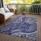 Homeroots 3' X 5' Navy Blue Gray And Green Floral Medallion Washable Indoor Outdoor Area Rug 603179 - alternate 3