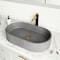 Vigo Sagrada Gothic Gray Concreto Stone 24 in. L x 14 in. W x 5 in. H Oval Vessel Bathroom Sink VG04058 - alternate 3