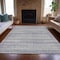 Homeroots 3' X 5' Gray And Silver Striped Washable Indoor Outdoor Area Rug 631497 - alternate 5