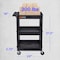 Luxor Utility Cart with Deep Lipped Plastic Shelves, 300 lb Load Capacity, 3 Shelves, 24 in L, 18 in W STC111-B - alternate 6