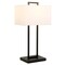 Homeroots 28" Black Metal Table Lamp With White Shade 524322 - alternate 6