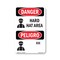 Signmission OSHA Danger Sign, Hard Hat Area Bilingual, 5in X 3.5in Decal, OS-DS-D-35-VT-1292 OS-DS-D-35-VT-1292 - alternate 1