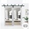 Sartodoors Slab Barn Door Panel Clear Glass, Lucia 2666 White Silk and Aluminum Strips, Sturdy Finished Doors LUCIA2666S-WS-36 x 80 - alternate 3