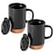 Gibson Home Modani 4 Piece 16.5 Ounce Stoneware Travel Mug Set with Lid and Cork Base 135280.01 - alternate 3