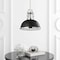 Jonathan Y Homer 13" 1-Light Modern Industrial Metal LED Dome Pendant, Black/Chrome JYL9536B - alternate 8