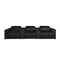 Homeroots 126" Black Top Grain Leather Reclining Metal USB Sofa 720365 - alternate 5