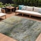 Homeroots 8' X 10' Olive Green Gold And Gray Abstract Washable Indoor Outdoor Area Rug 631452 - alternate 1