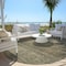 Homeroots 8' Brown Beige And Taupe Round Striped Washable Indoor Outdoor Area Rug 588078 - alternate 4