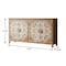 Homeroots 60in Brown and White Wood Carved Floral Accent Cabinet With Four Doors 716320 - alternate 2