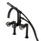 Kingston Brass 7" Center Deck-Mount Clawfoot Tub Faucet with Knurled Handle and Hand Shower, Matte Black AE8100RKX - alternate 1