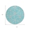 Homeroots 8' Teal Blue And Ivory Round Geometric Washable Indoor Outdoor Area Rug 612907 - alternate 3