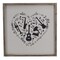 Homeroots 16" X 16" Black And White Heart Music Wood Square Framed Art 636040 - alternate 3