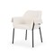 Homeroots Cream and Black Boucle And Metal Dining Arm Chair 605665 - alternate 3