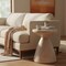 Leisuremod Dune 17 in Round Fiberstone Side Table, Pedestal Base, Weatherproof, Fully Assembled DST17SM - alternate 6