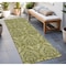 Homeroots 8' Runner Green Damask Washable Non Skid Indoor Outdoor Runner Rug 563881 - alternate 1