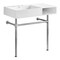 Kingston Brass 36-Inch Solid Surface Console Sink with Stainless Steel Legs, 8-Inch, 3-Hole KVPB3368SQA81 - alternate 1