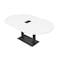 Skutchi Designs Racetrack Conference Table With Power Unit, 48 in W, 72 in L, White HAR-RAC-48X72-DOU.BK-W960-EBLK - alternate 1