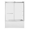 Kingston Brass 60" Acrylic Alcove Left-Hand Drain Tub with Right Sliding Tub Door, White/Brushed Nickel KVTAM6032L218 - alternate 1
