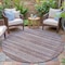 Homeroots 8' Brown And Beige Round Striped Washable Indoor Outdoor Area Rug 631481 - alternate 4