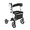 Flash Furniture HERCULES Folding Rollator Walker with Adjustable Height, 360 Swivel, and Hand Brakes in White/Black DC-HY8516L-WHTBLK-GG - alternate 1