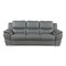 Homeroots 85" Gray Leather Sofa With Silver Legs 329483 - alternate 1