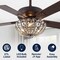 Jonathan Y Reva 42" 3-Light Modern Coastal 6-Speed Metal/Crystal Scalloped Bowl Shade Mobile-App/Remote-Control JYL9734B - alternate 4