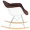 Leisuremod Wilson Velvet Eiffel Base Rocking Chair, Coffee Brown WR25VBR - alternate 2
