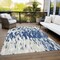 Homeroots 3' X 5' Navy Blue And Ivory Abstract Washable Indoor Outdoor Area Rug 612683 - alternate 3