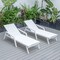 Leisuremod Marlin Patio Chaise Lounge Chair with Armrests in White Aluminum Frame, White, 2PK MLAW-77W2 - alternate 7