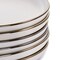 Elama Arthur 6 Piece Stoneware Dinner Plate Set in Matte White with Gold Rim ELM-ARTHUR6D - alternate 2