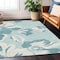 Homeroots 9' X 12' Teal Blue Aqua And Ivory Floral Washable Indoor Outdoor Area Rug 589576 - alternate 1