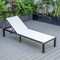 Leisuremod Marlin Patio Chaise Lounge Chair with Black Aluminum Frame, White MLBL-77W - alternate 6
