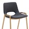 Homeroots Set of Two 30" Black and Gold Faux Leather and Steel Low Back Bar Height Bar Chairs 555663 - alternate 3