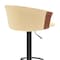 Homeroots Cream and Black Faux Leather with Metal Swivel Adjustable Height Bar Chair 534426 - alternate 3